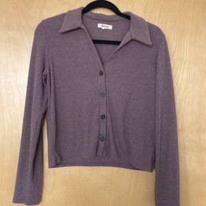 Madewell purple cardigan sweater button up S